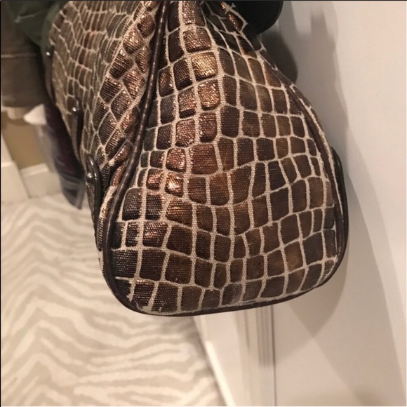 💯Authentic Fendi Metallic Croc Print on Canvas - Picture 4 of 7